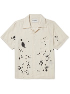 NOMA t.d. - Convertible-Collar Splattered Rexcell Shirt - Neutrals