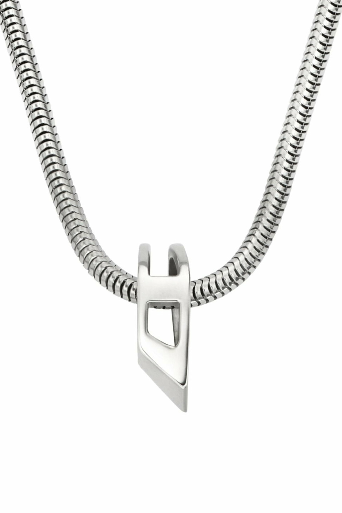 Diesel Stainless Steel Chain Necklace - Necklaces - Unisex - Silver