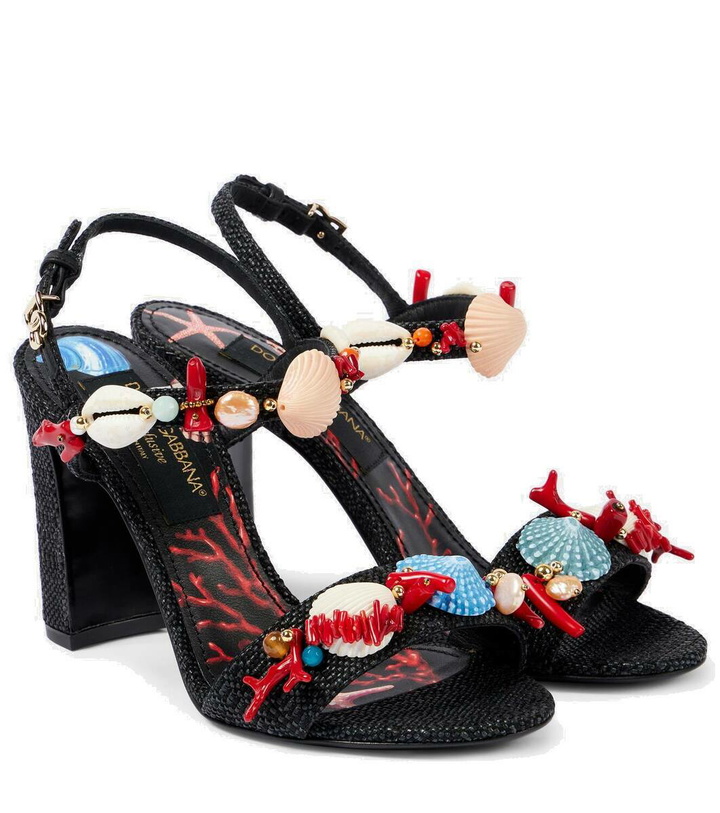 Photo: Dolce&Gabbana Capri Kiera Sophia embellished raffia sandals