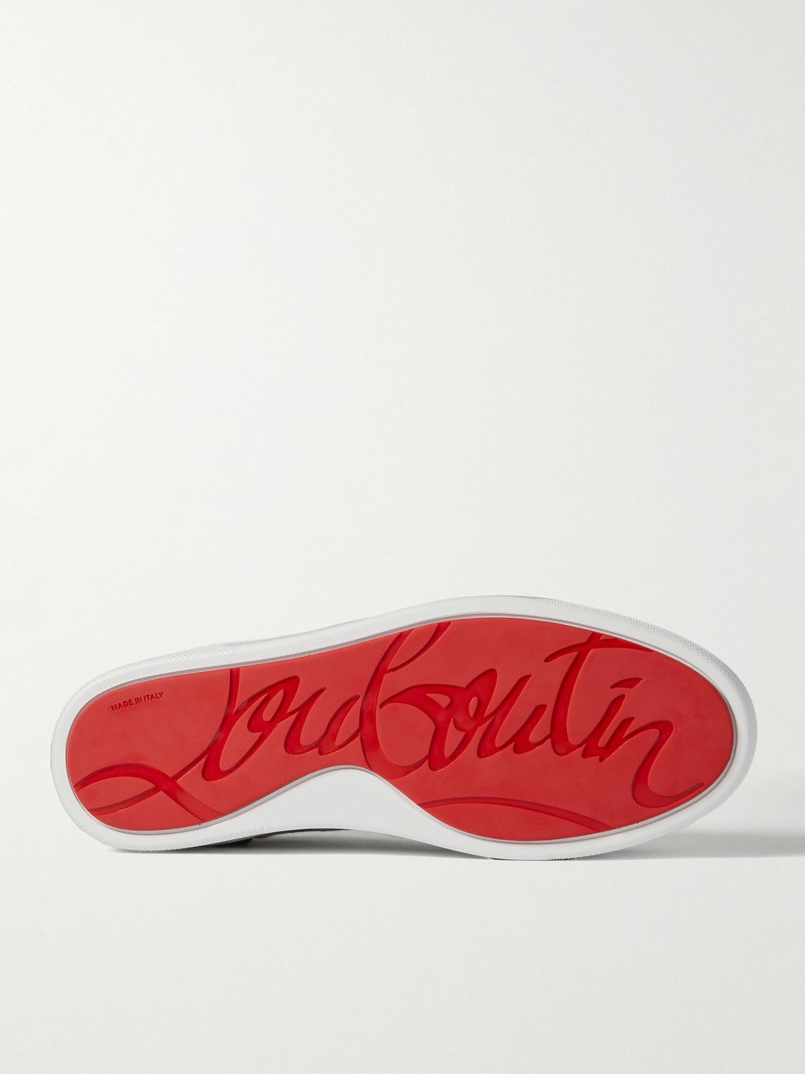 Christian Louboutin - Happyrui Spiked Leather-Trimmed Canvas