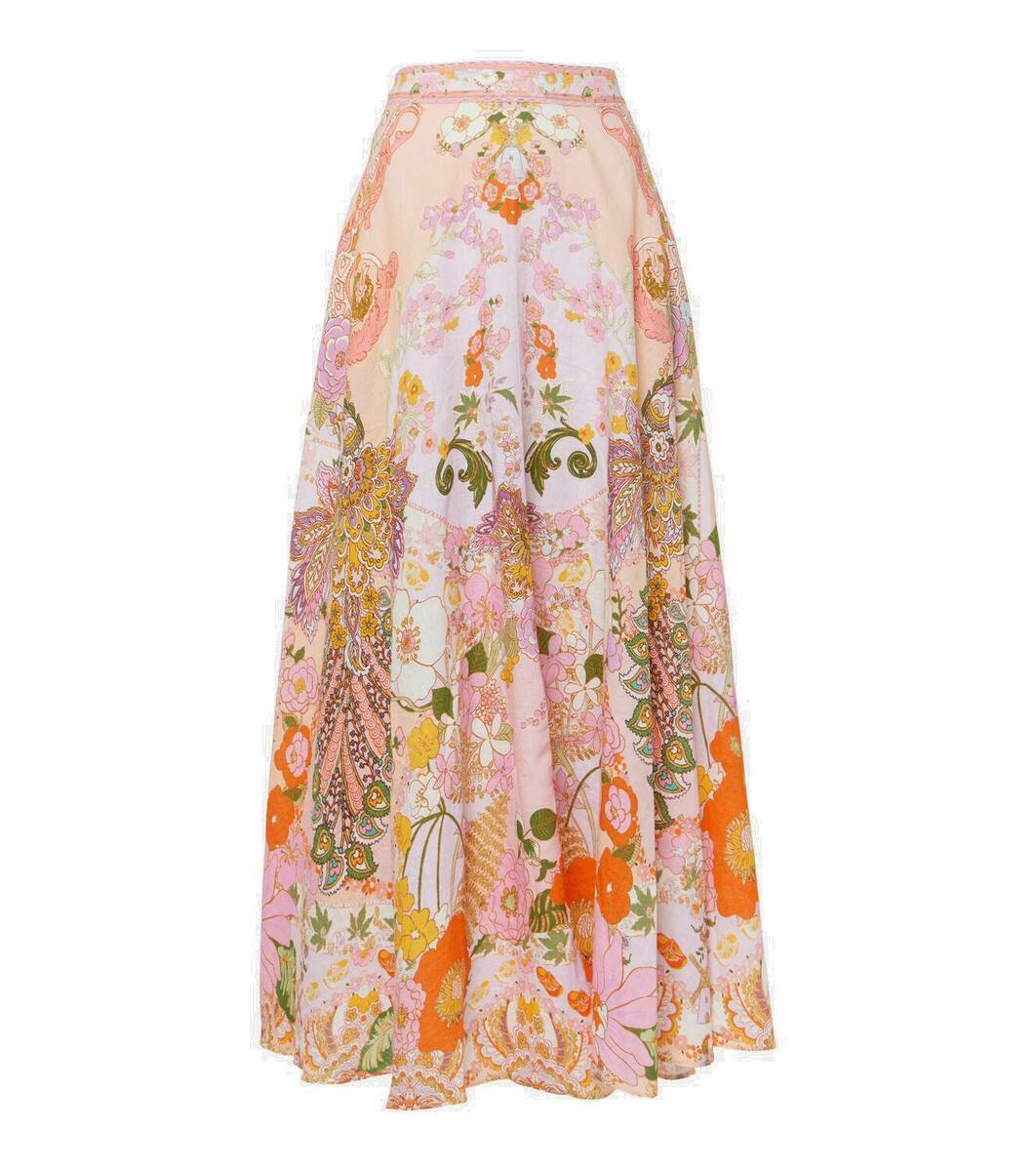 【threetimes】 Camilla skirt /追跡付 Camilla Embellished floral linen maxi skirt Camilla