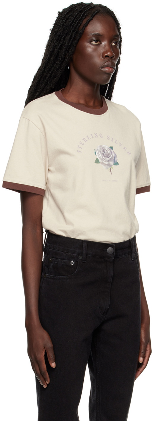 Ernest W. Baker SSENSE Exclusive Off-White Sterling Silver T-Shirt