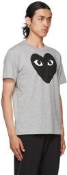 COMME des GARÇONS PLAY Grey & Black Big Heart T-Shirt