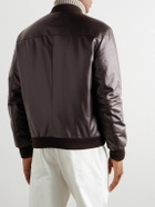 Zegna - Slim-Fit Leather Jacket - Brown