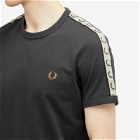 Fred Perry Men's Contrast Tape Ringer T-Shirt in Anchor Grey/Black