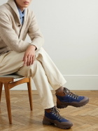 Brunello Cucinelli - Rubber and Suede-Trimmed Ripstop Lace-Up Boots - Blue