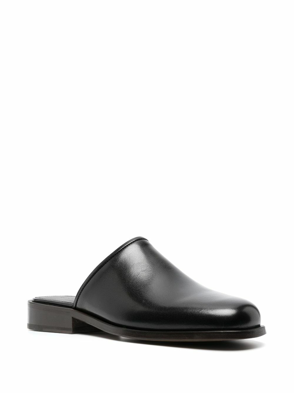 LEMAIRE Black Square Toe Leather Mules Lemaire