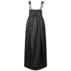 GANNI Women's Double Satin String Long Dress in Black