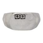 Ksubi Silver Dripps Box Cross Signet Ring