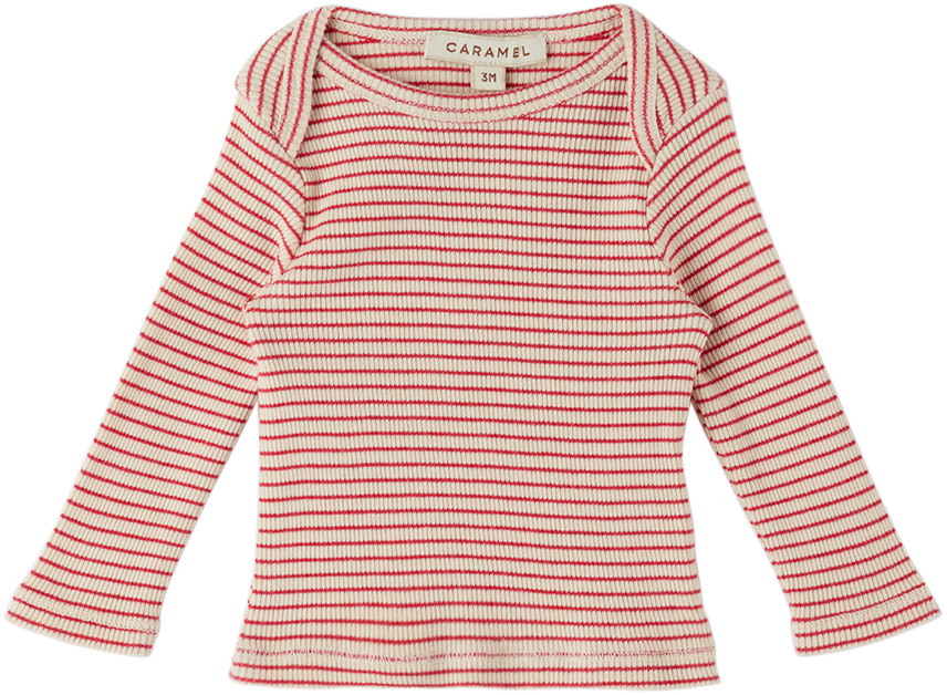 Caramel Baby Red & White Kishon Long Sleeve T-Shirt