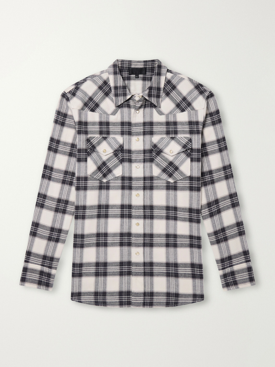 Nili Lotan - Travis Checked Cotton-Flannel Shirt - Gray