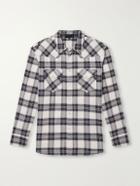 Nili Lotan - Travis Checked Cotton-Flannel Shirt - Gray