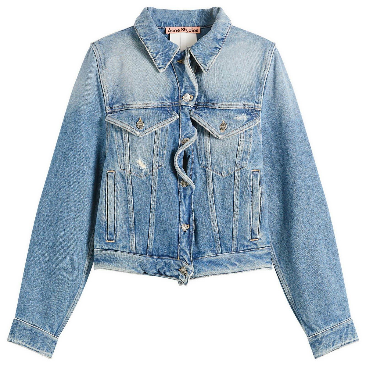Acne Studios Women's Oleag Vintage Wiggle Denim Jacket in Mid Blue