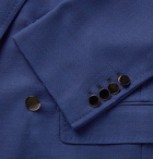 Rubinacci - Double-Breasted Unstructured Micro Basketweave Virgin Wool Suit Jacket - Blue