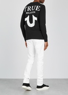 True Religion Black Logo-print Cotton top