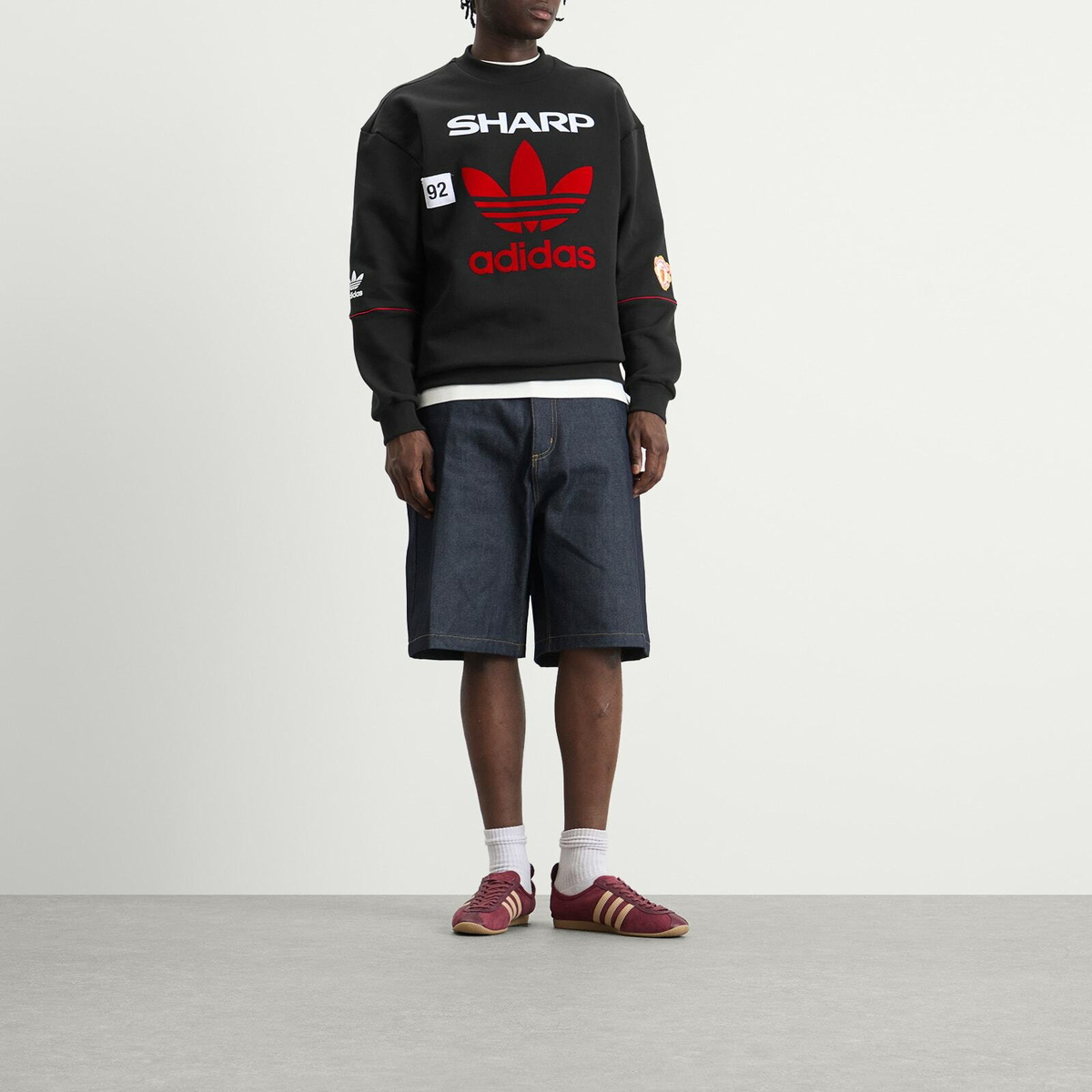 Adidas Men's Manchester United 90' Crew Sweat in Black