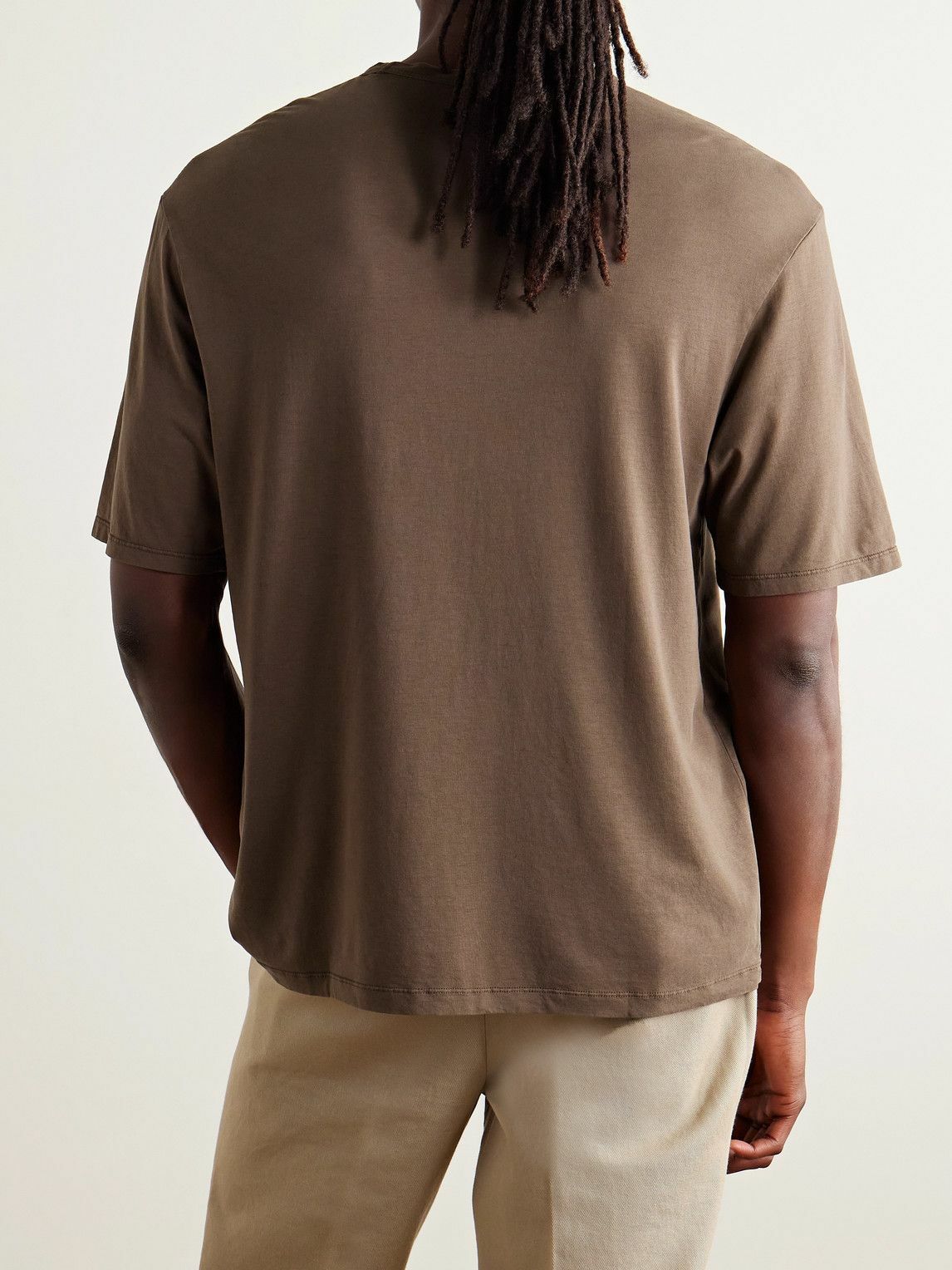 Officine Générale - Benny Pigment-Dyed Lyocell and Cotton-Blend Jersey T-Shirt - Brown