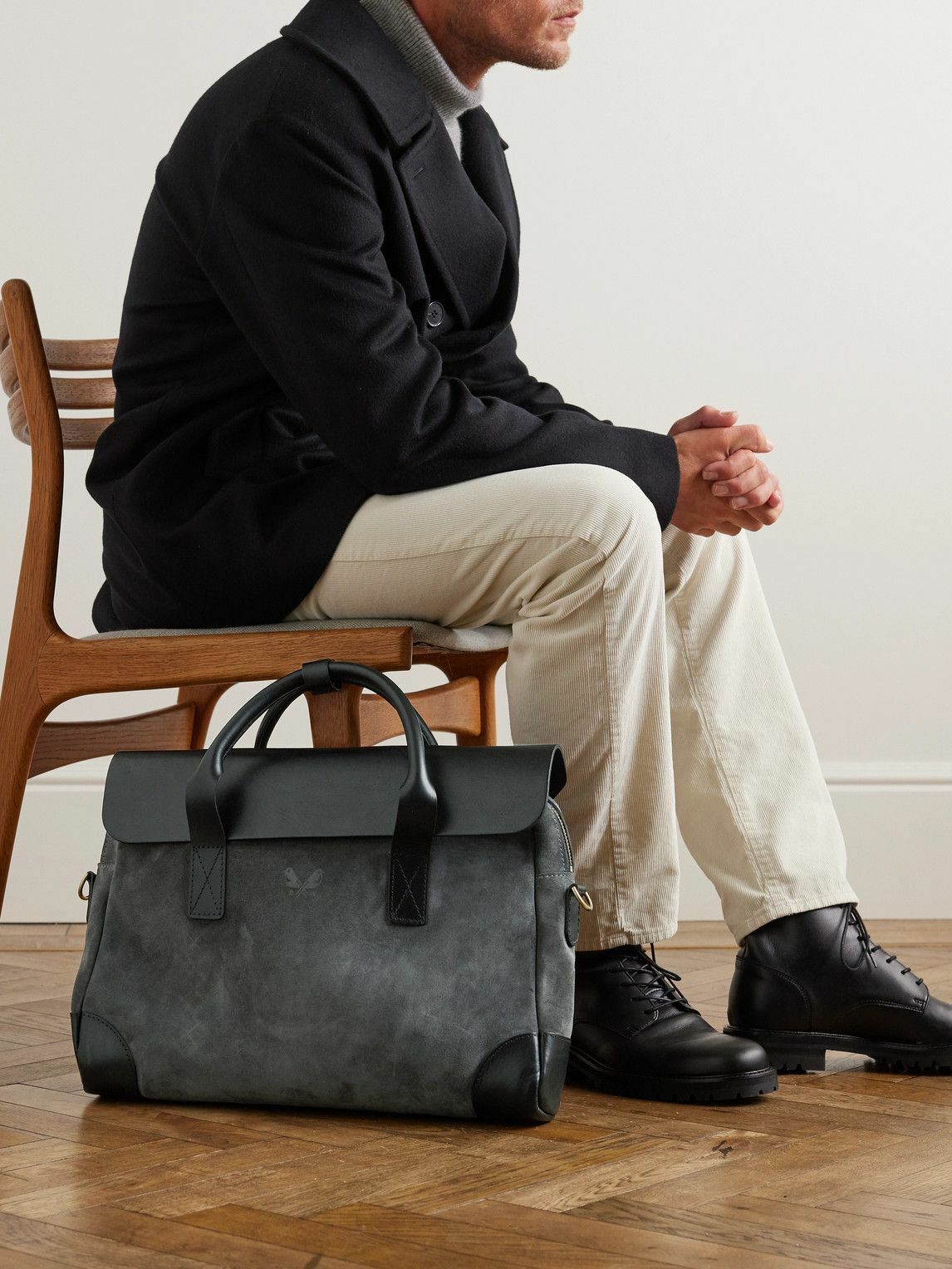 Winch Suede and Leather Briefcase Winch