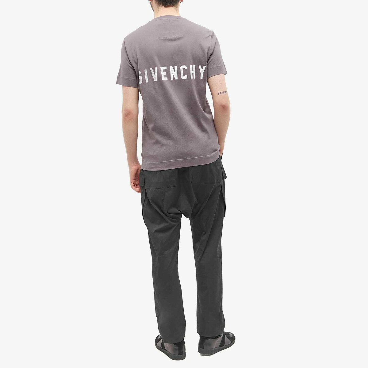 Tシャツ・カットソー GIVENCHY Men Tops BM716N3YK1063 063 GREY GIVENCHY Men's 100% Cotton Grey T-Shirt