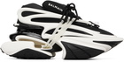 BALMAIN Black & White Leather Unicorn Low-Top Sneakers