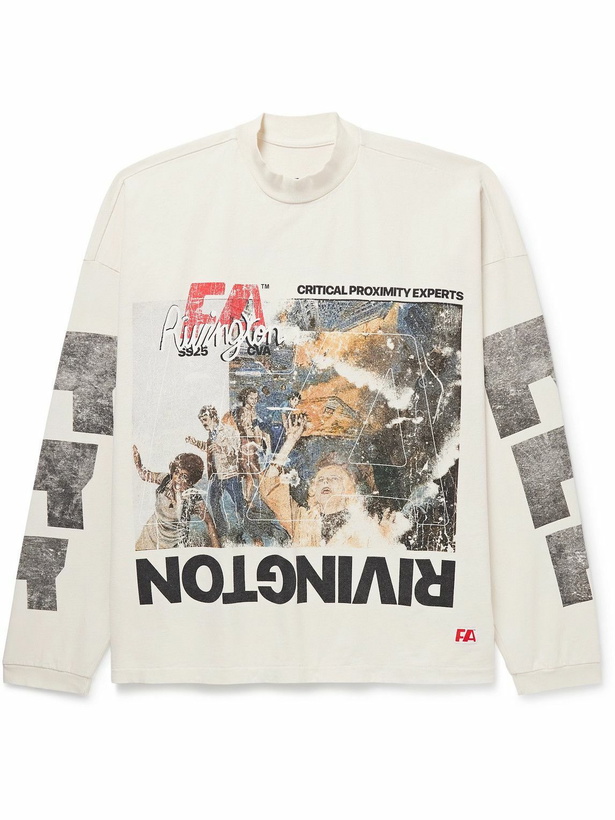 Photo: RRR123 - Critical Proximity Logo-Print Cotton-Jersey T-Shirt - White