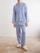 TEKLA - Camp-Collar Striped Organic Cotton Pyjama Shirt - Blue