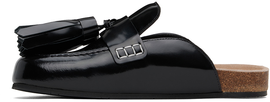 TASSEL MULES IN BLACK LAMBSKIN main image 0