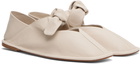 HEREU Off-White Llasada Supple Shiny Ballerina Flats