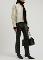 Rag & Bone Manston Cable-knit Shell Bomber Jacket Cream