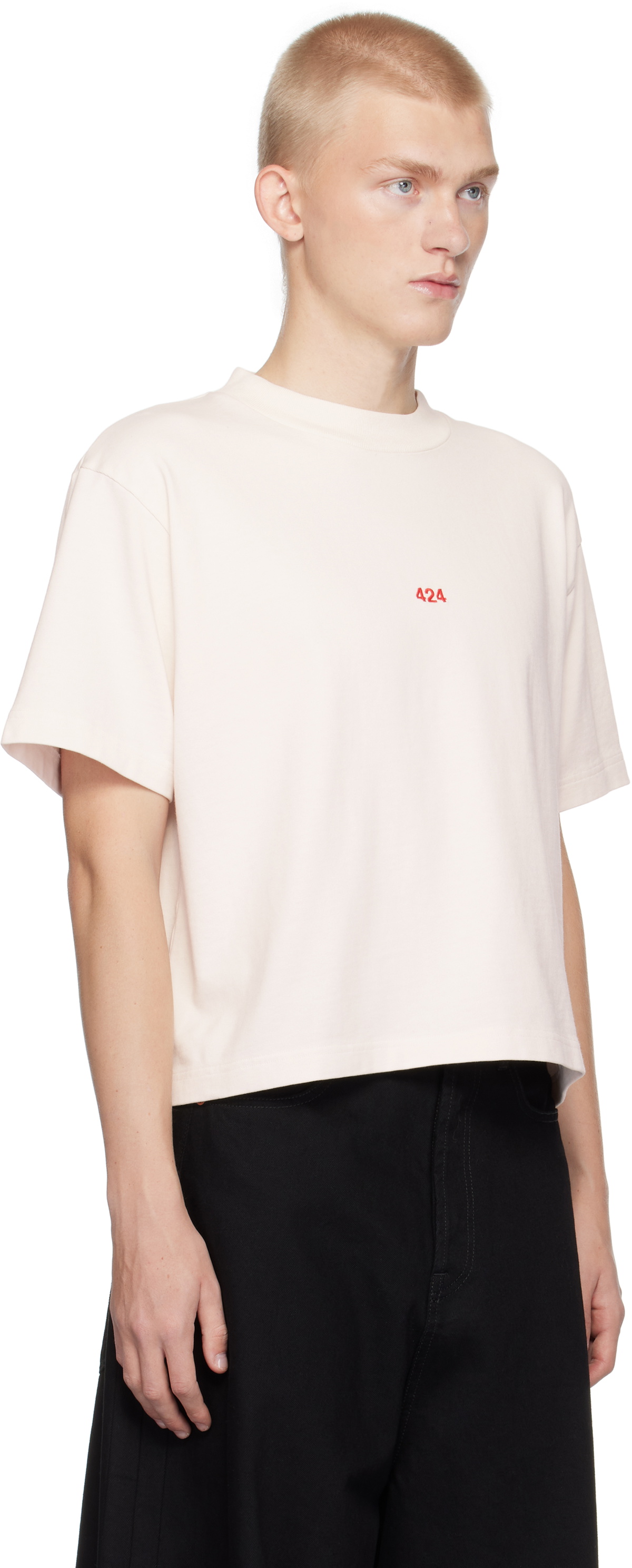 424 Off-White Cropped Alias T-shirt 424