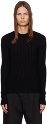 Dolce & Gabbana Black Ribbed Sweater