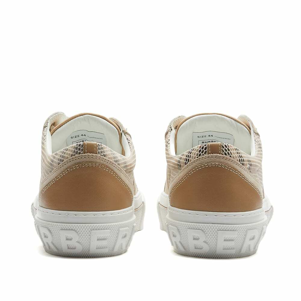Burberry Men's Kai Overlay Check Sneakers in Beige Check