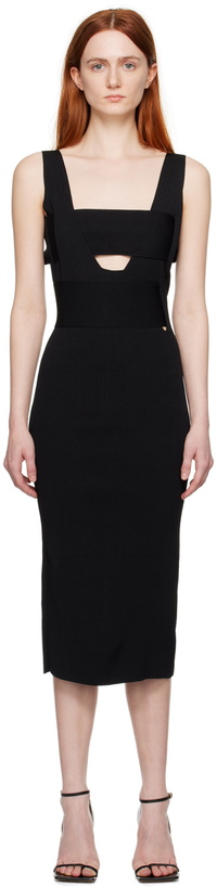 Photo: BOYAROVSKAYA Black Layered Midi Dress