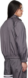 Thom Browne Gray Shiny Ripstop Raglan 4-Bar Track Jacket