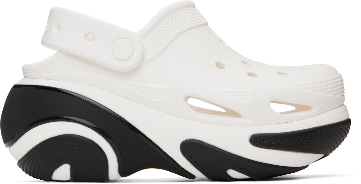 Crocs White & Black Bubble Crush Slip-on Loafers Crocs