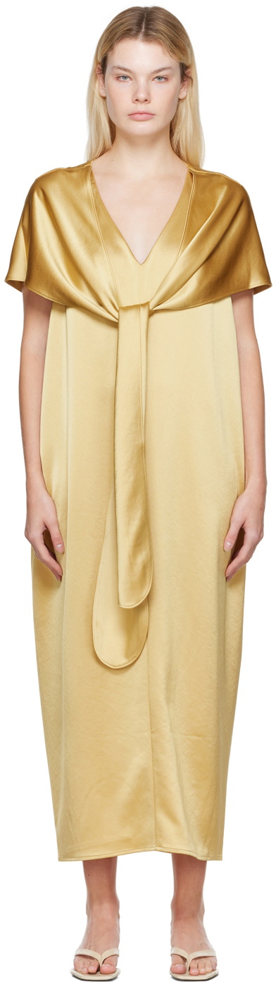 Totme Yellow Cape Dress Toteme Totme Yellow Cape Dress Toteme