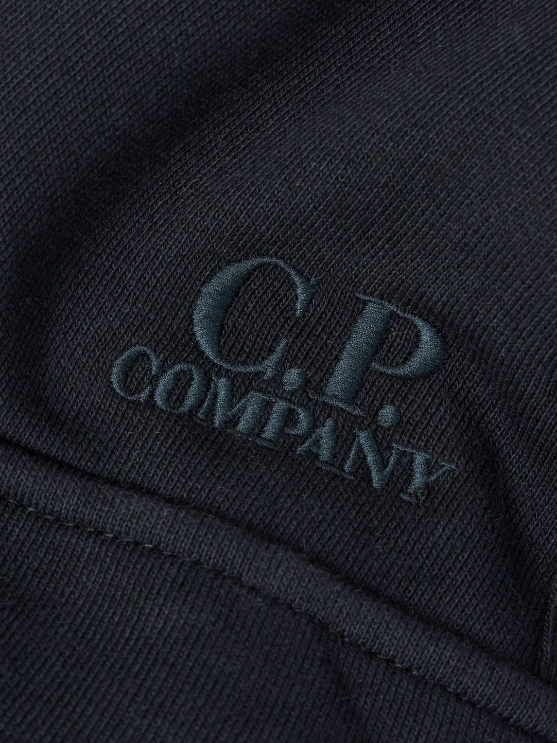 C.P. Company - Wide-Leg Logo-Embroidered Cotton-Jersey Sweatpants - Blue