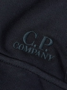 C.P. Company - Wide-Leg Logo-Embroidered Cotton-Jersey Sweatpants - Blue