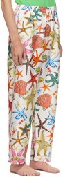 Versace Underwear White & Multicolor Silk 'Trésor de la Mer' Pyjamas