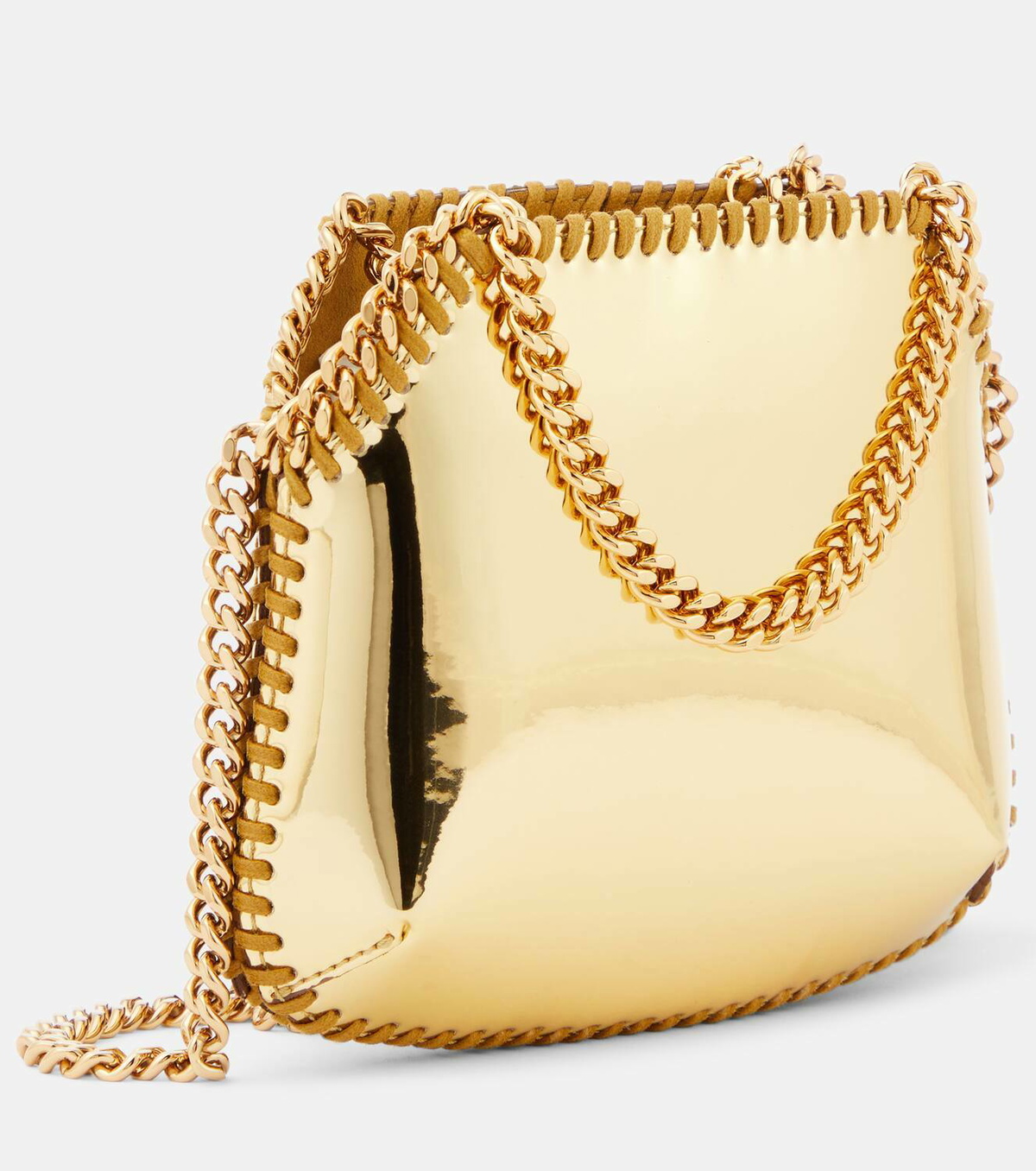 Stella McCartney Falabella Mini metallic faux leather shoulder bag ...