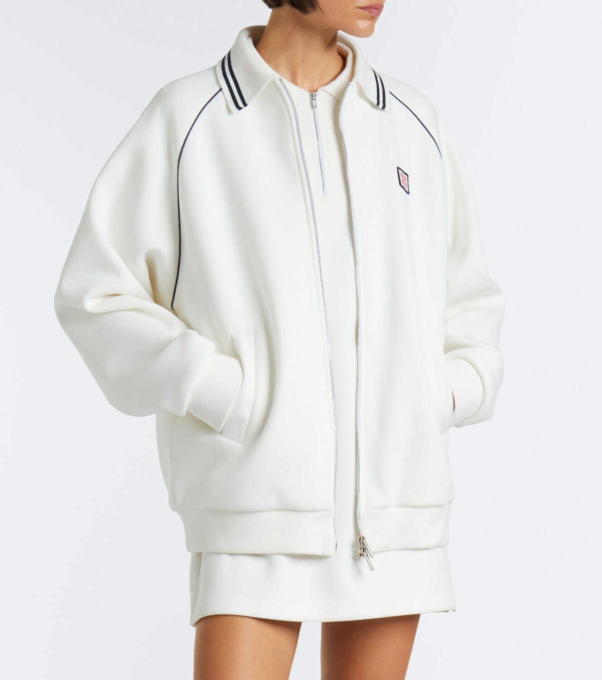 Miu Miu Cotton piqué blouson jacket