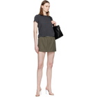 Alexander Wang Gray Hotfix Logo Shrunken T-shirt