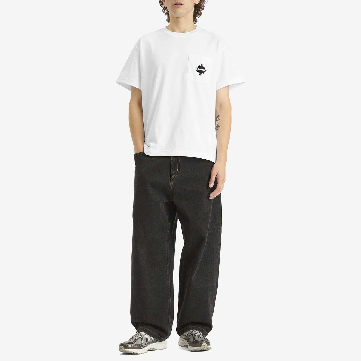 F.C. Real Bristol Men's Emblem Pocket T-Shirt in White F.C. Real