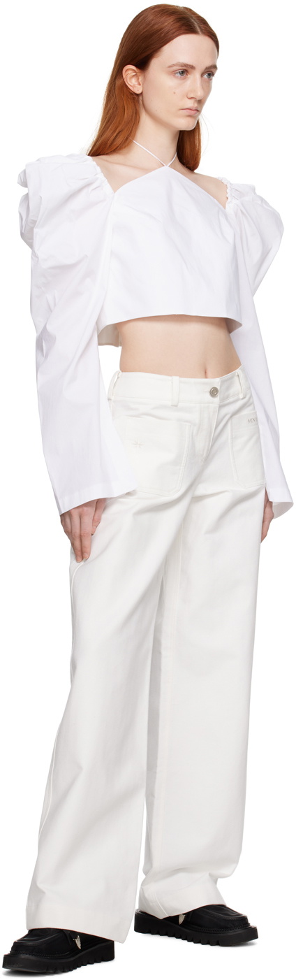 MINJUKIM White Low-Rise Trousers