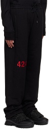 424 Black Embroidered Lounge Pants