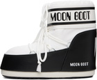 Moon Boot White & Black Icon Low Nylon Boots