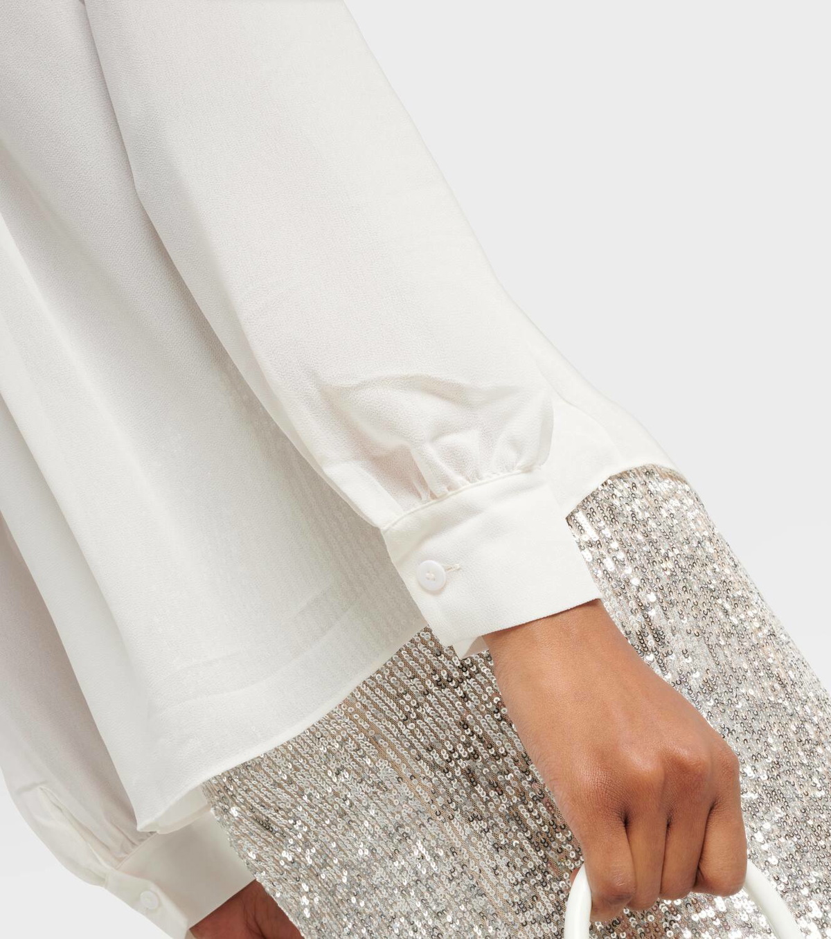 silver chiffon blouse