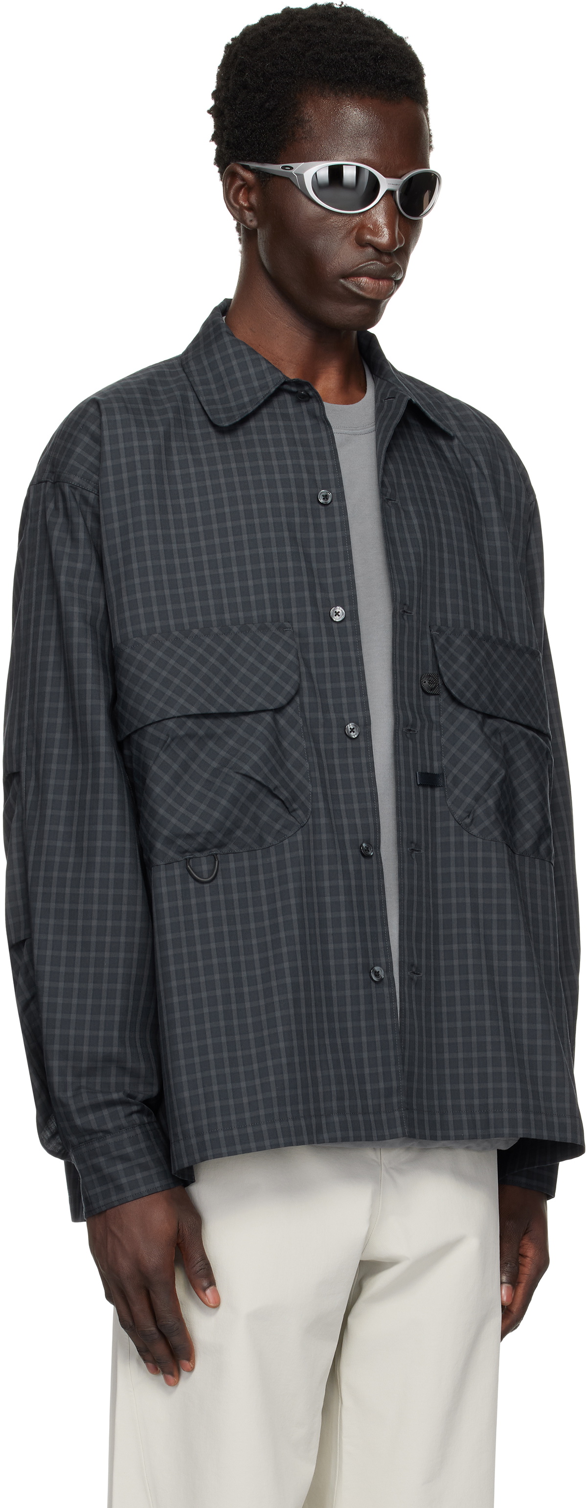 DAIWA PIER39 Gray Tech Sports Plaid Shirt