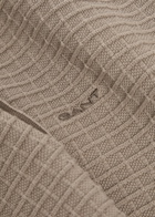 Gant Textured-knit Cotton Polo Shirt Taupe