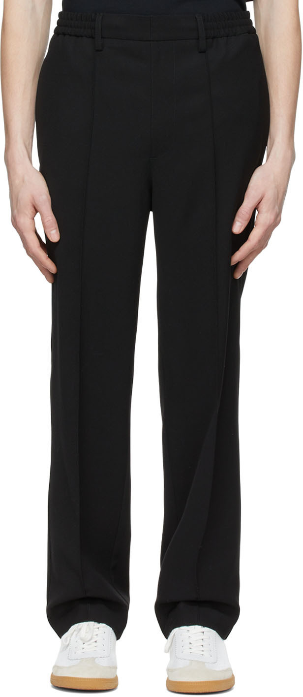 AMI Paris Black Polyester Trousers AMI